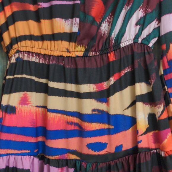 Willa Story Womens Fit & Flare Dress Multicolor Abstract Elastic Waist Midi XS - Picture 5 of 10